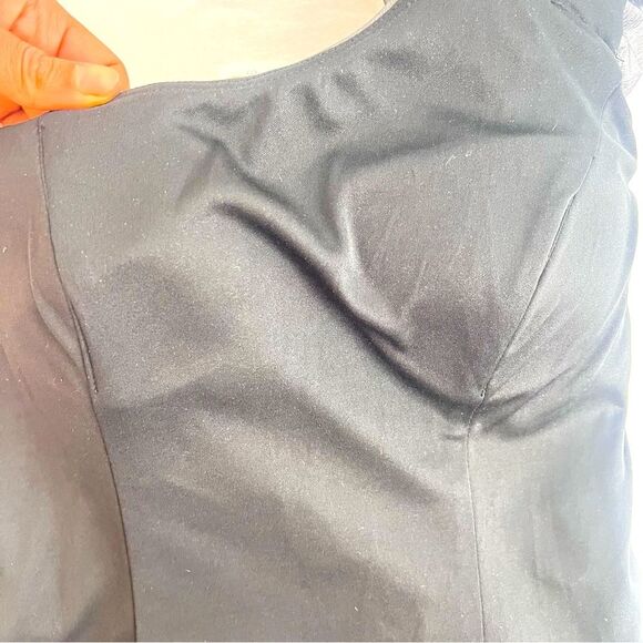 Xscape by Joanna Chen One-Shoulder shiny Gray stretch Dress Sz 6 Prom wedding - Picture 10 of 10